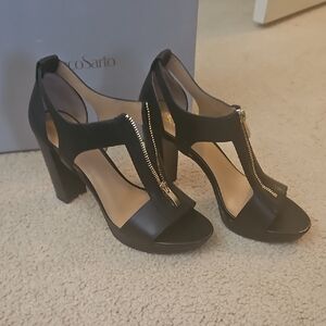 Franco Sarto Black Zippered Heels